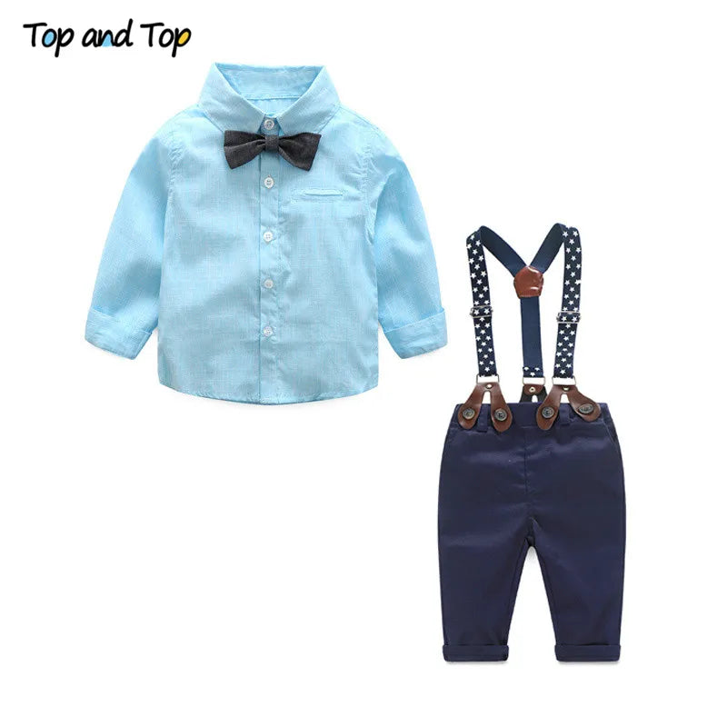 Little Gent Bow Tie T-shirt & Suspenders (Various Styles Available)