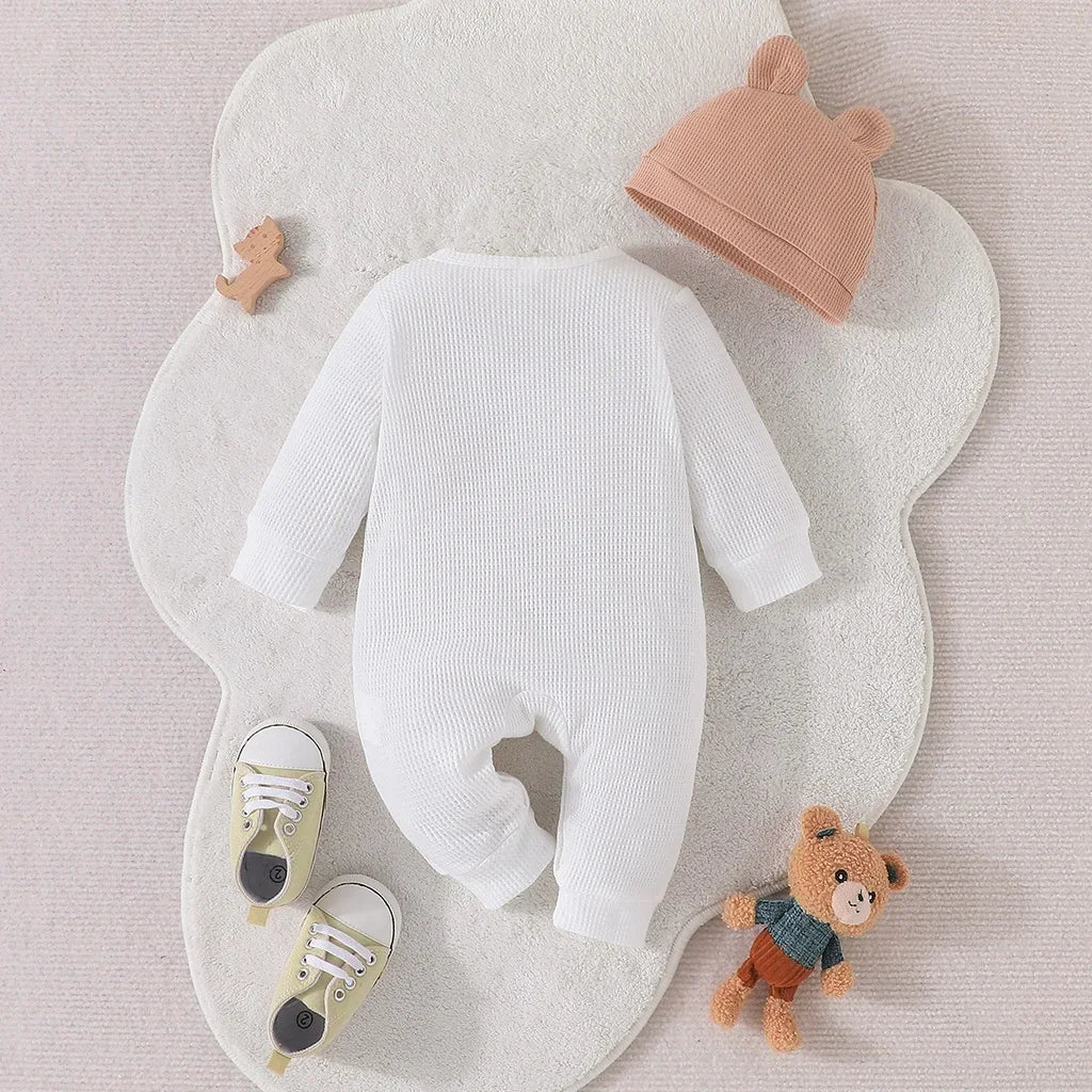 Baby Unisex Onesie Cute Bear Ears Hat Jumpsuit