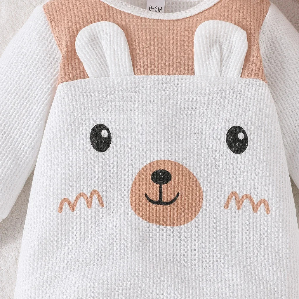 Baby Unisex Onesie Cute Bear Ears Hat Jumpsuit