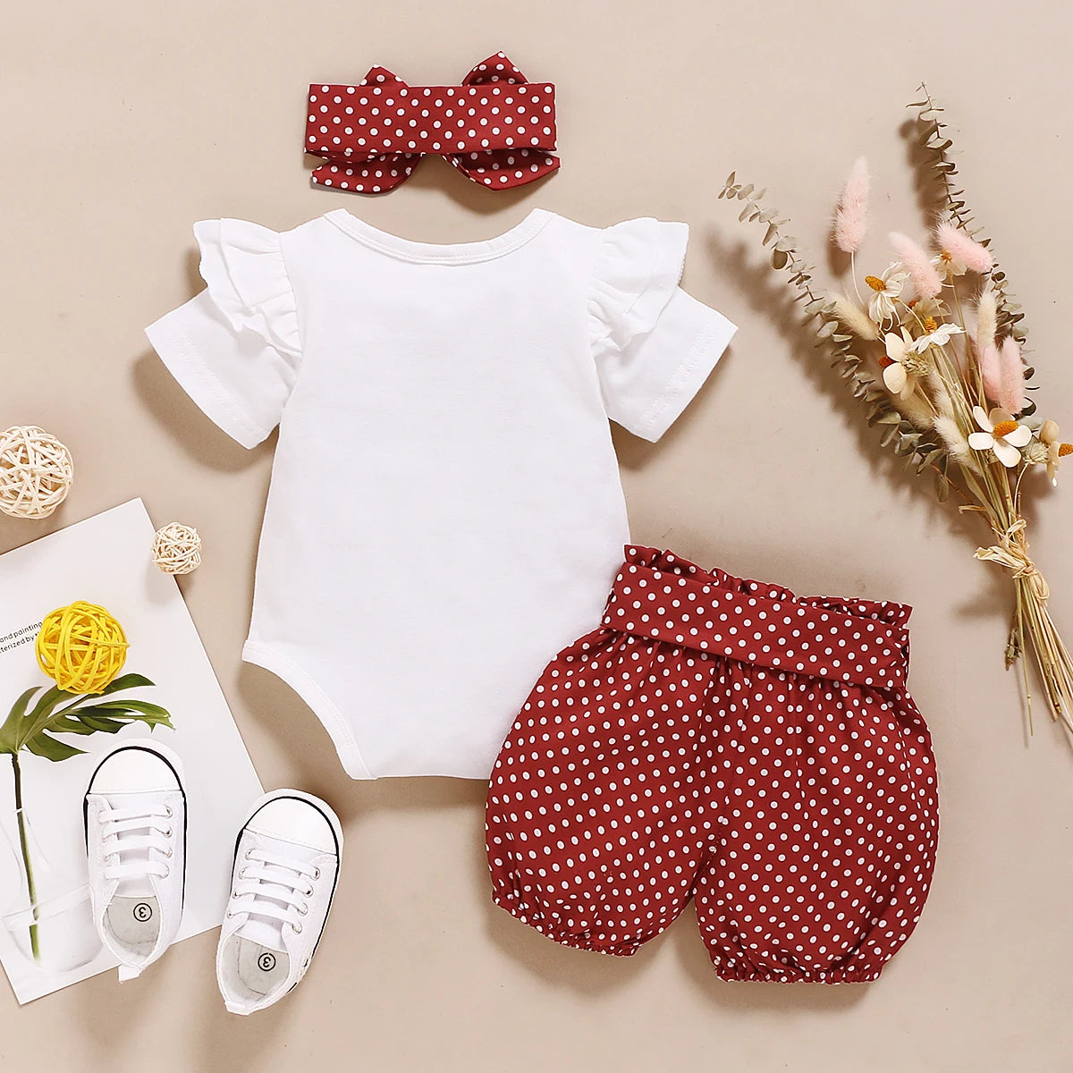 Polka Dot Baby Girl Outfit Set