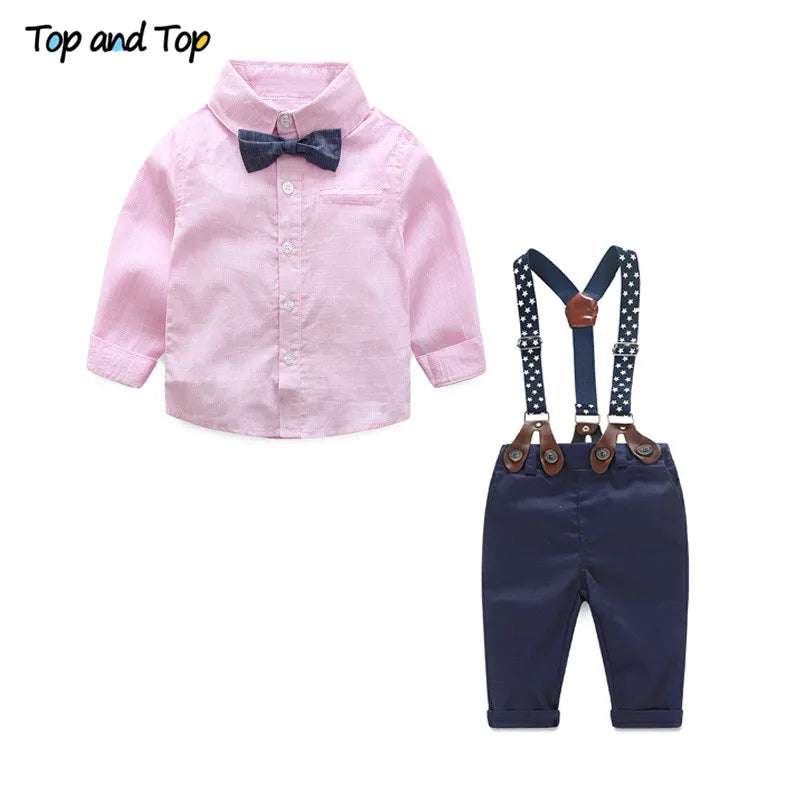 Little Gent Bow Tie T-shirt & Suspenders (Various Styles Available)