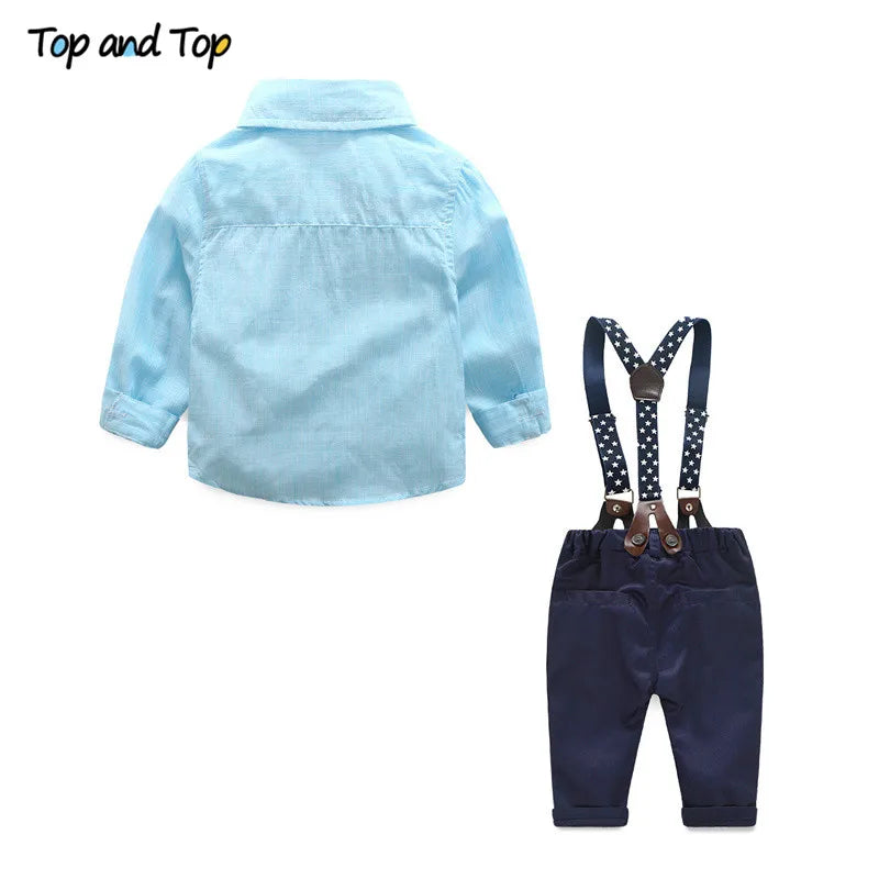 Little Gent Bow Tie T-shirt & Suspenders (Various Styles Available)