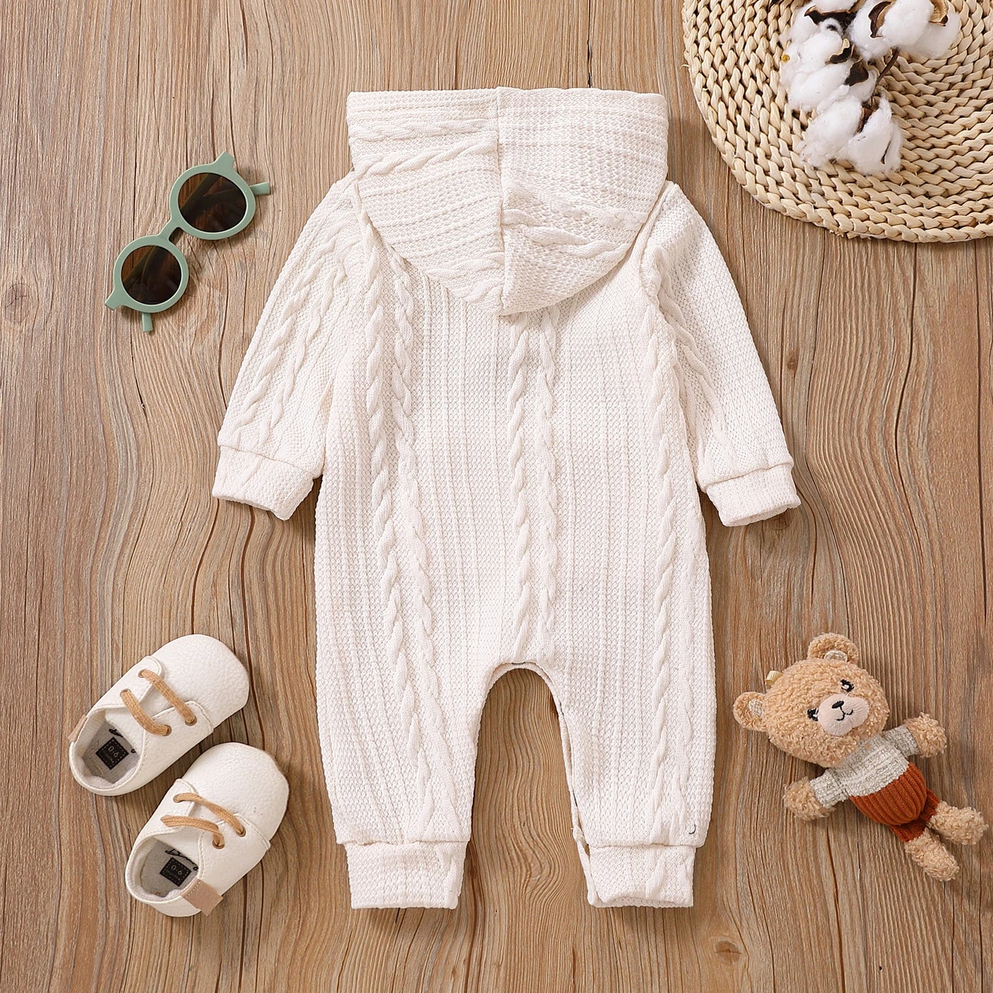 Knitted Solid Colour Baby Romper (Various Colours Available)