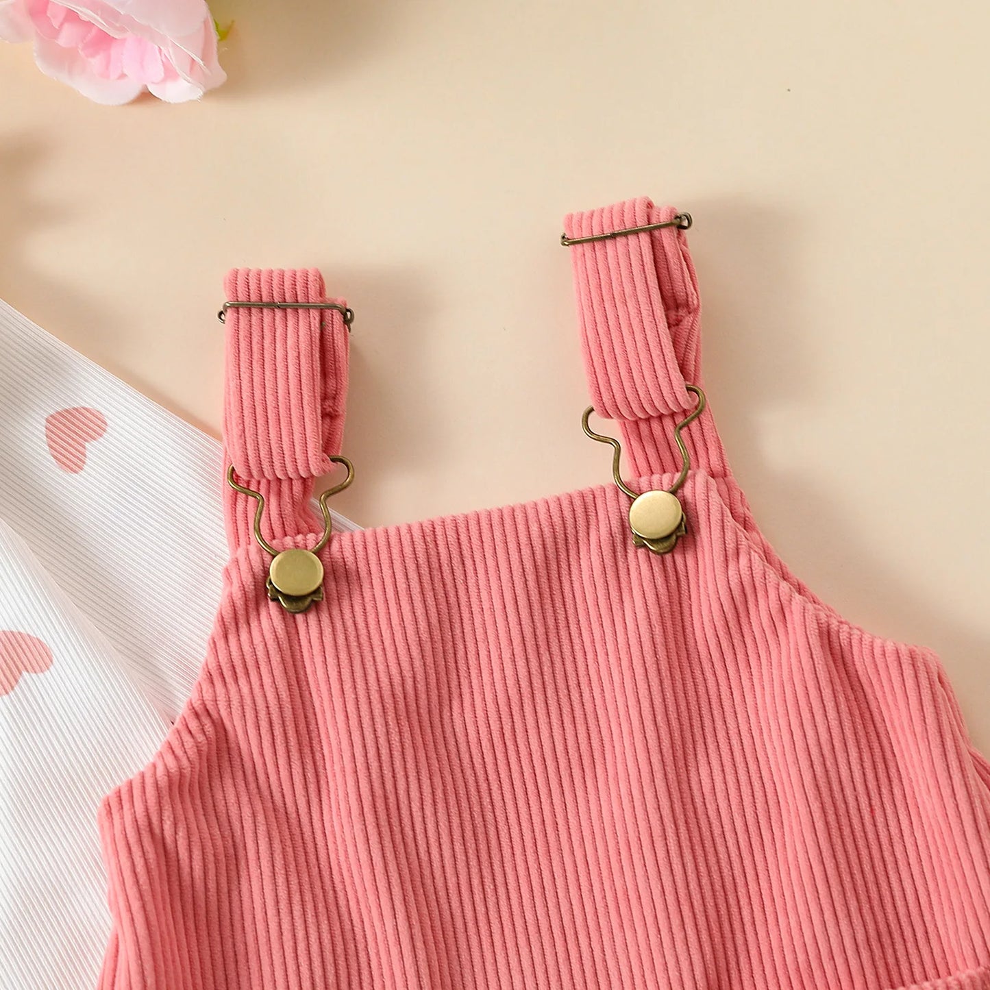 3Pc Baby Girl Pinafore Dress Set