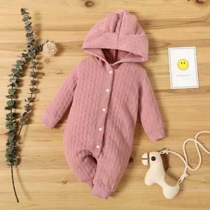 Long Sleeve Hooded Baby Grow