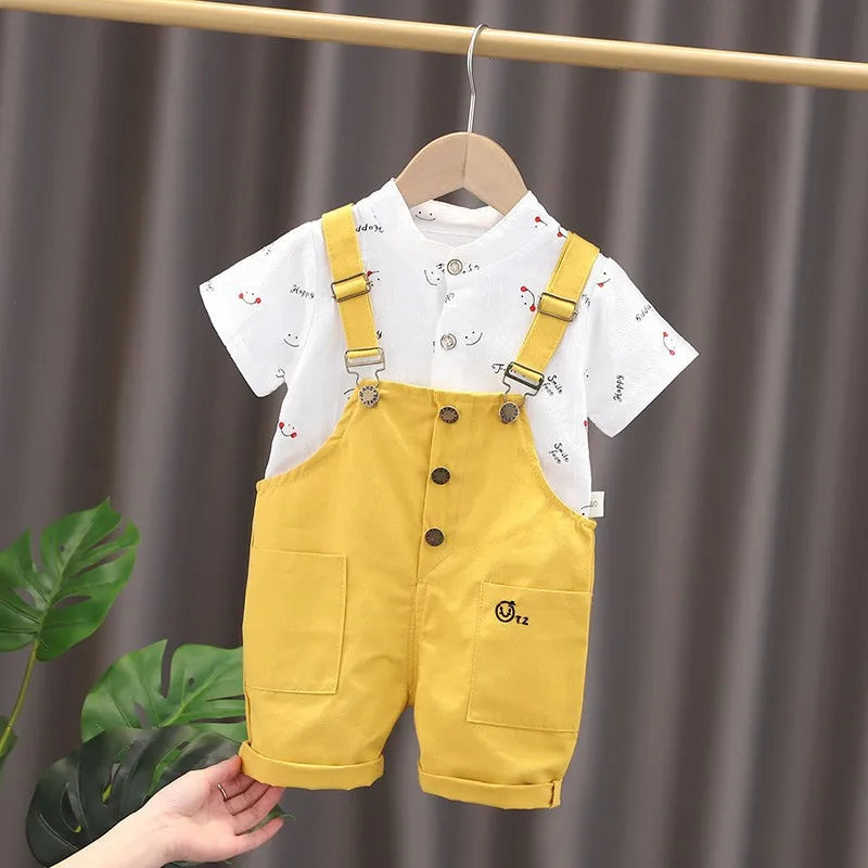 Baby Boy T-Shirt Overalls 2Pcs