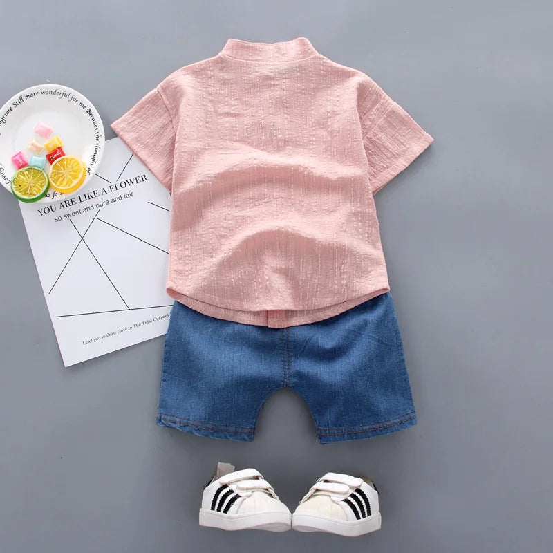 Baby Boy Casual Shirt Shorts 2Pcs